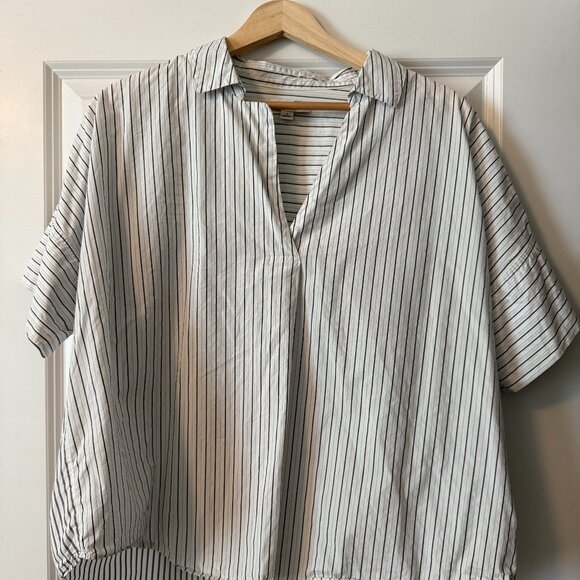 Madewell Courier Button-Back Shirt in Stripe-Play - Picture 1 of 5